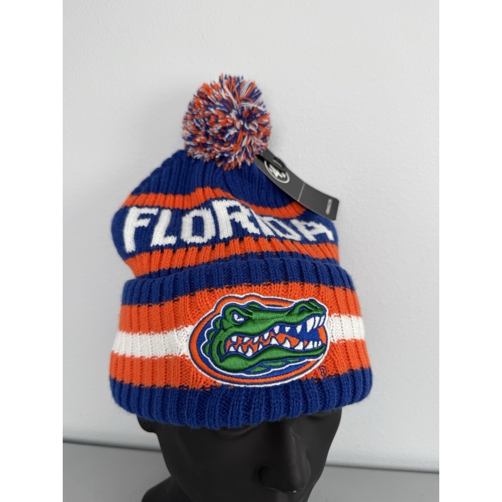 Florida Gators 47 Brand Bering Cuff Knit Beanie Cap Hat Gator Logo‎ Striped NWT